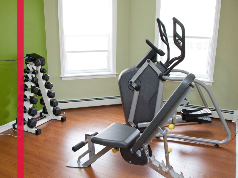 home gym setup with elliptical